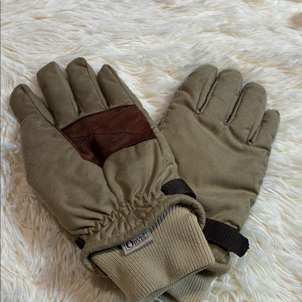 Orvis Tan and Brown Outdoor Gloves
